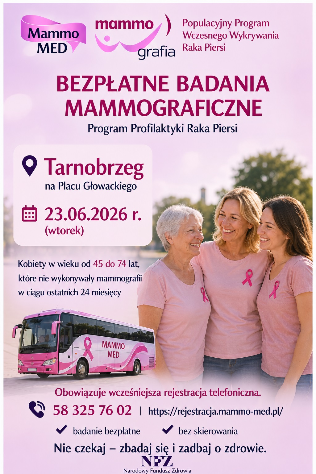 Bezpłatne badania mammograficzne w Tarnobrzegu